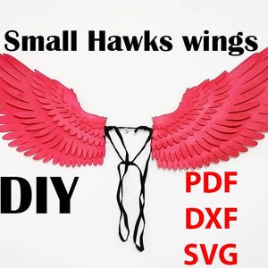 May include: DIY small hawk wings craft pattern in red. Includes PDF, DXF, and SVG files.