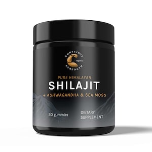 Shilajit & Ashwagandha Supplement | Sea Moss Infused | Energy, Immune Support, Natural Wellness, Vegan