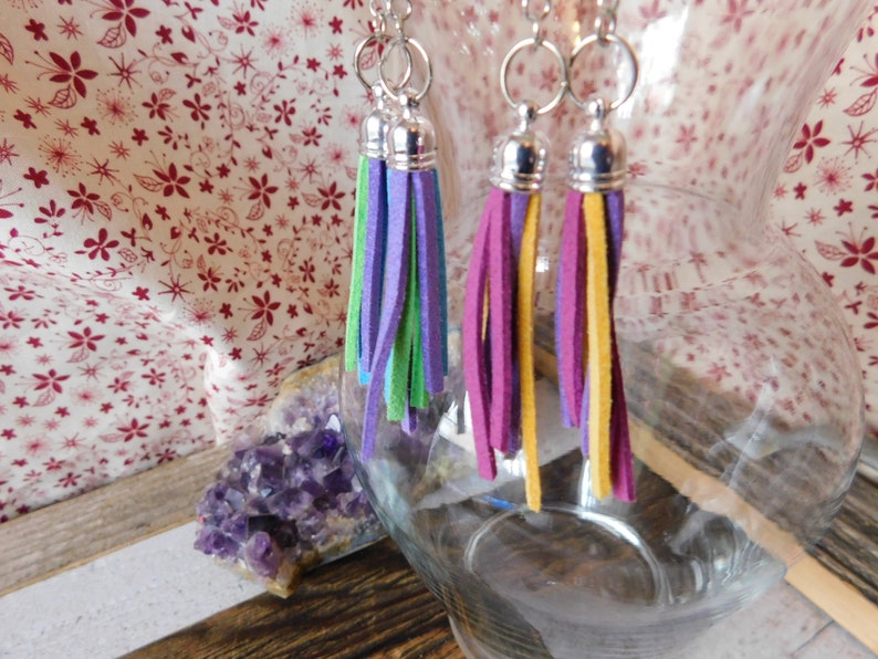 Tassel Earrings Faux-Suede Short