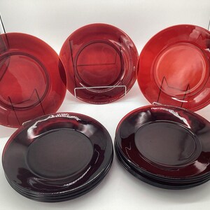Vintage Anchor Hocking Royal Ruby Dinner Plates - set of 6