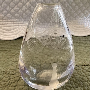 Kosta Boda Vase Etched Fish - Etsy