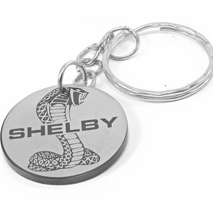 Ford Mustang Shelby Cobra GT500 ~ GT 500 ~ GT350 ~ GT 350 ~ Custom Engraved Round Pendant Keychain