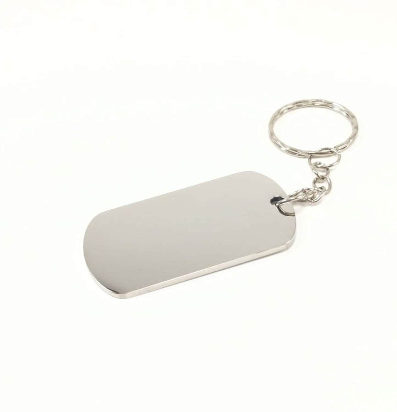 Personalized Dog Tag Keychain Silver or Black Engraved Etsy