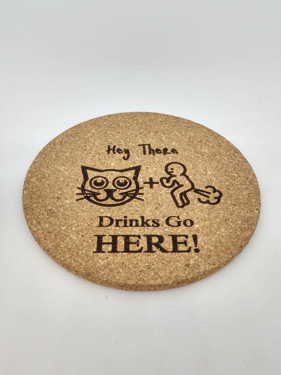 Laser Engraved Funny Gag Gift Coasters Set of 4 Cork Drink Etsy