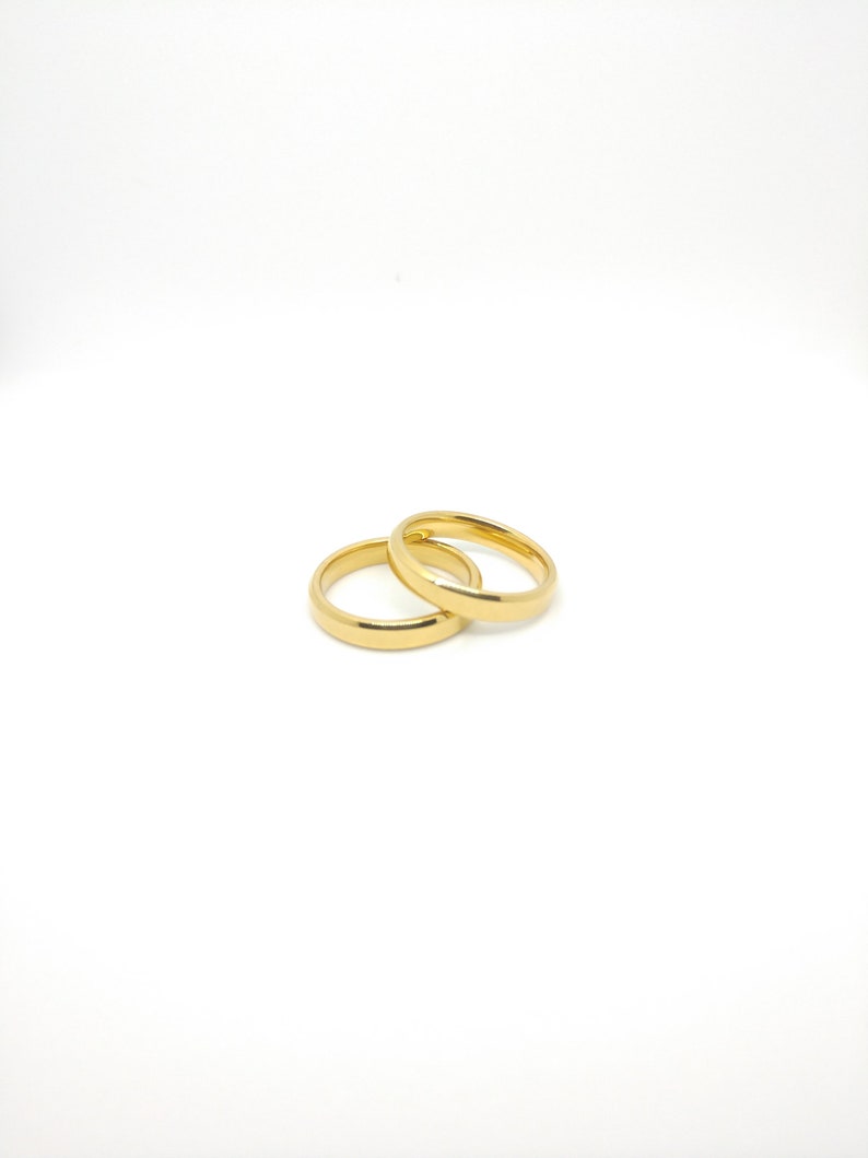 6MM Size 12 Gold Wedding Band Comfort Fit Stainless Steel Friendship Ring Smooth Finish ask for custom engraving!