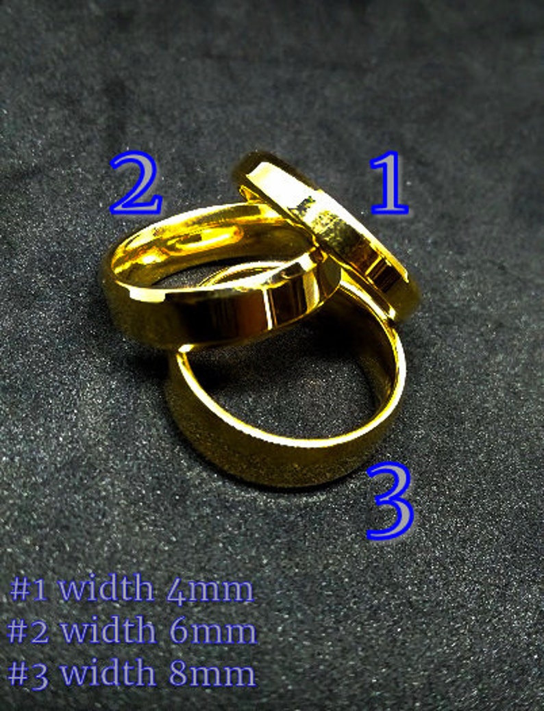 6MM Size 12 Gold Wedding Band Comfort Fit Stainless Steel Friendship Ring Smooth Finish ask for custom engraving!