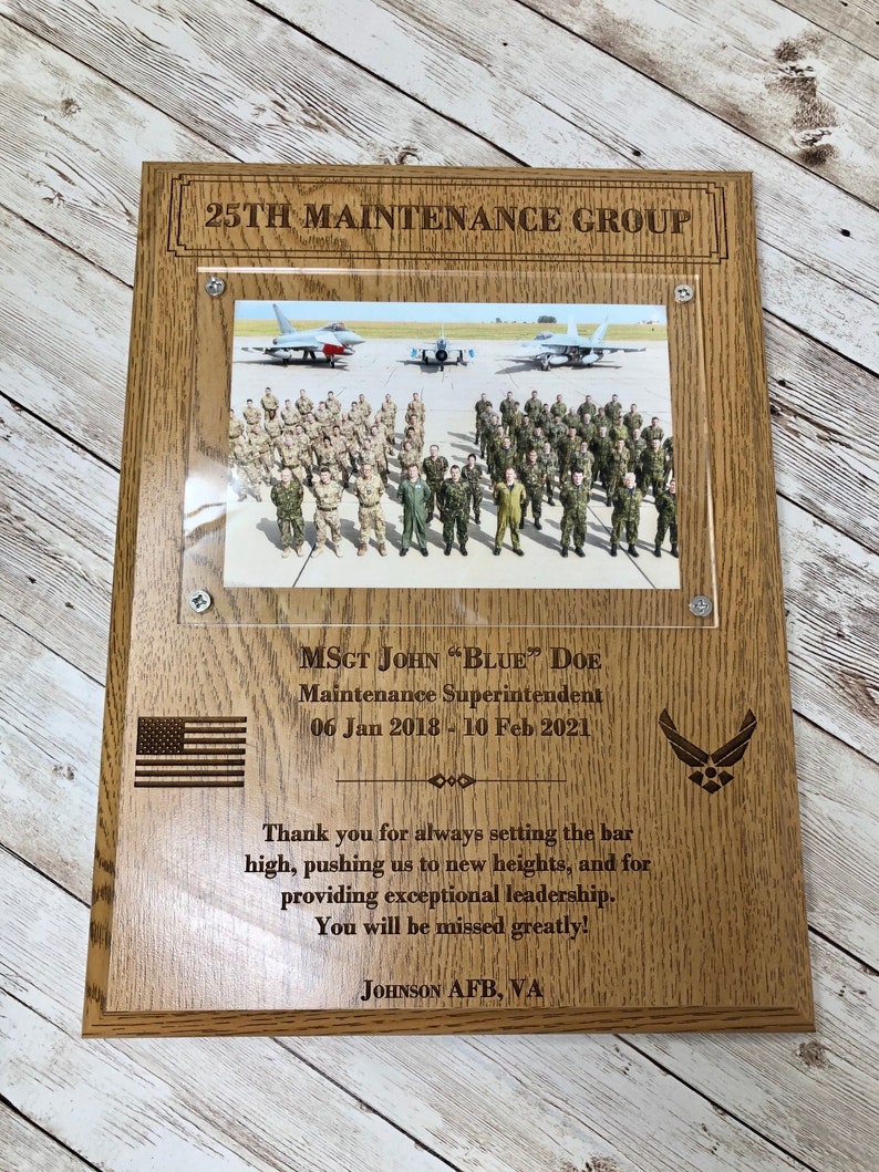 Photo Insert Wood Plaque Personalized 9x12 or Etsy