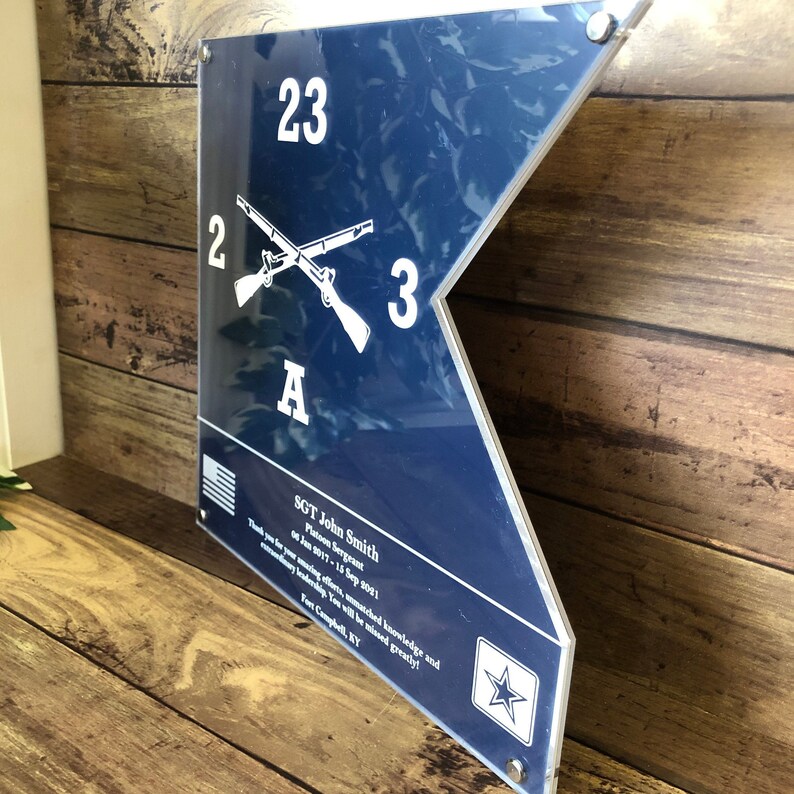 Any Army Unit Guidon Flag Plaque Gift with Shadow Mount / Navy Etsy