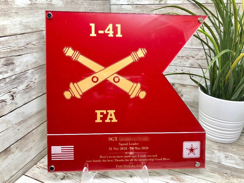 Any Army Unit Guidon Flag Plaque Gift with Shadow Mount / Navy Etsy