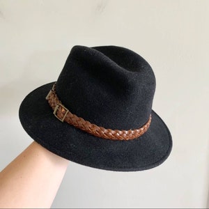 Vintage • wool fedora western style hat made in Italy