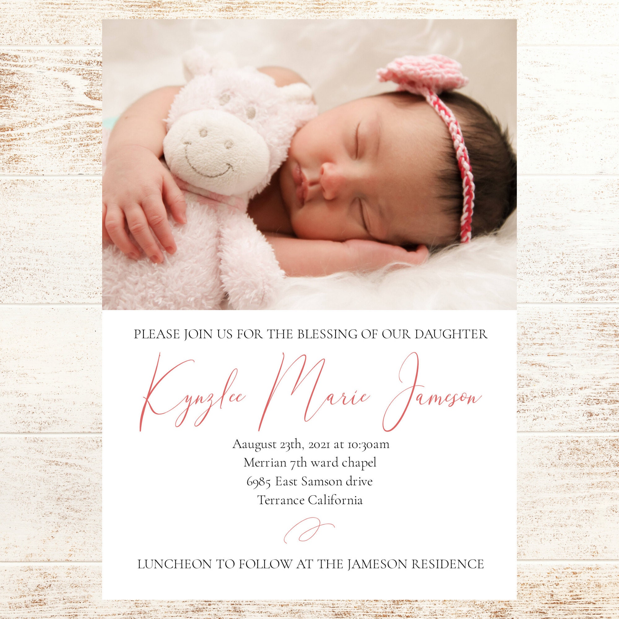 Baby Blessing Invitation Instant Download Lds Baby Blessing Etsy