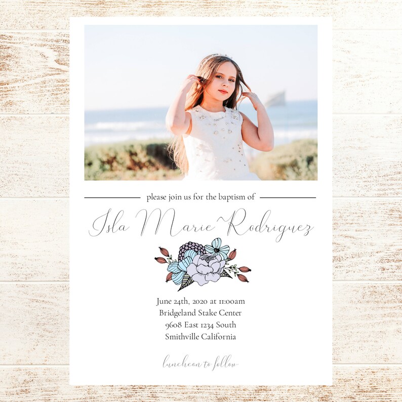 Printable LDS Baptism Invitation: Instant Download Photo - Etsy