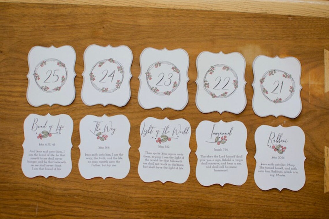 Printable Christ Advent Calendar Names of Christ Advent Etsy