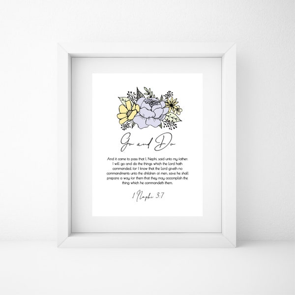 Printable LDS Go and Do: 2020 mutual theme, flowers, instant download