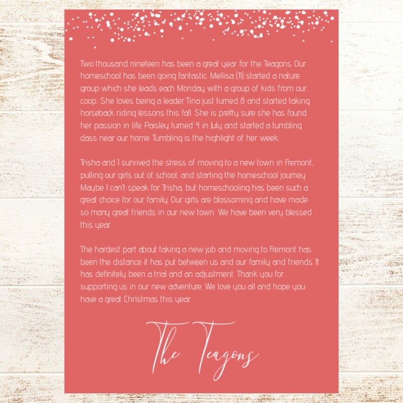 Year in Review Christmas Card Printable Christmas Card With Etsy