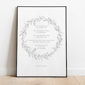Irish Blessing Wall Art Printable  //  Gift // House Decor // Print // May The Road Rise Up To Meet You