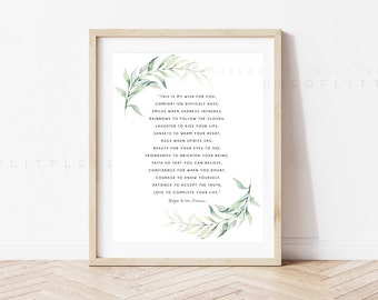 Ralph Waldo Emerson Quote Printable  // Wall Art // Digital Download // Gift // This Is My Wish For You // Literary Gift // Graduation