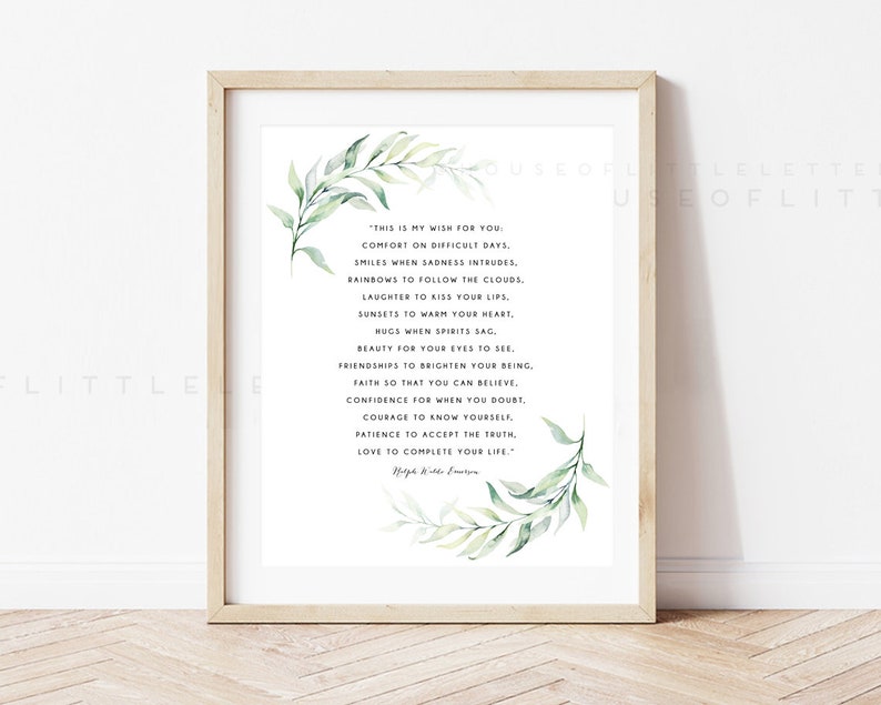 Ralph Waldo Emerson Quote Printable // Wall Art // Digital Download ...