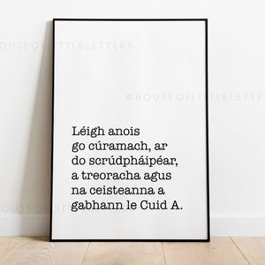 Irish Wall Art, Léigh anois go cúramach Printable, Irish Print, Funny Irish Gift Idea, Irish Sayings, Gaeilge, Gifts, Irish Leaving Cert