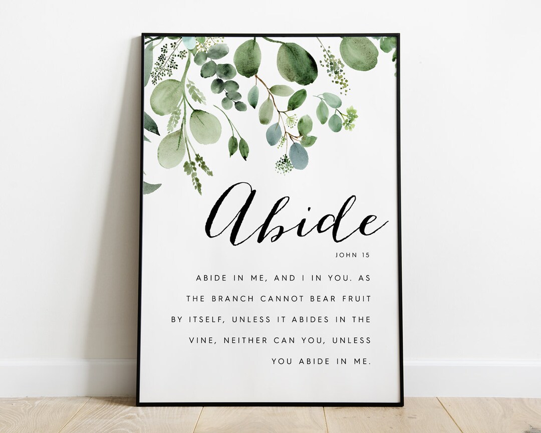 Bible Verse Wall Art, Bible Verse Printable, John 15 Scripture Wall Art