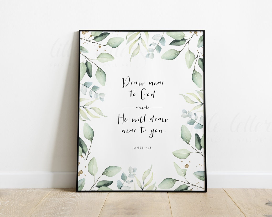 Bible Verse Wall Art Bible Verse Printable James 48 Etsy