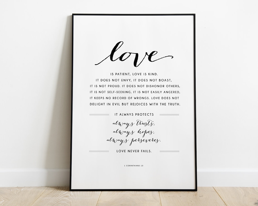 Bible Verse Wall Art Scripture Printable 1 Corinthians 13 - Etsy