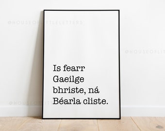 Irish Wall Art, Léigh anois go cúramach Printable, Irish Print, Funny Irish Gift Idea, Irish Sayings, Gaeilge, Gifts, Irish Leaving Cert