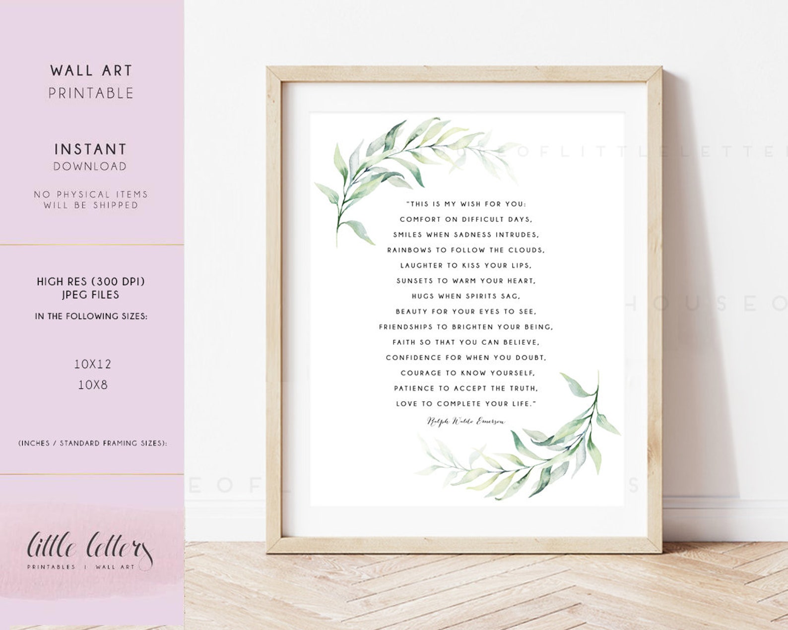 Ralph Waldo Emerson Quote Printable // Wall Art // Digital - Etsy
