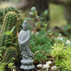 10CM Miniature Small Guanyin Sitting Lotus  , Fairy Garden Accessory, Miniature Gardening, Terrarium Supply