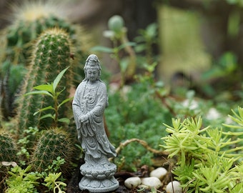 10CM Miniature Small Guanyin Sitting Lotus  , Fairy Garden Accessory, Miniature Gardening, Terrarium Supply