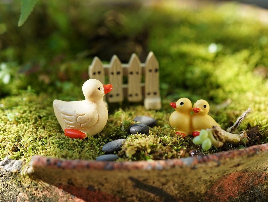 100pcs Mini Resin Duck Miniature Figures Fairy Garden Tiny Ducks For Home  Prank Game Dollhouse Ornament Handmade Diy Decoration Accessories