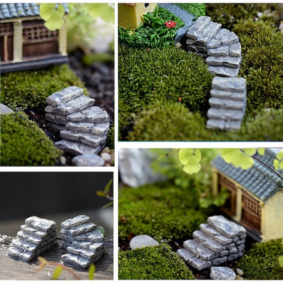 4pcs Fairy Garden Accessories Mini Stone Steps Fairy Etsy