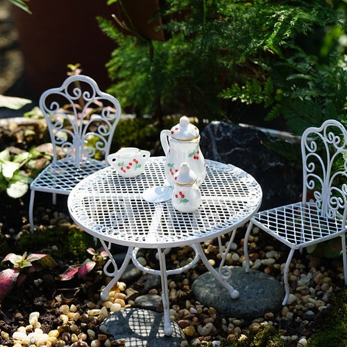 MINIATURES DOLL HOUSE Bench Model Table And Chair Furniture Ornaments