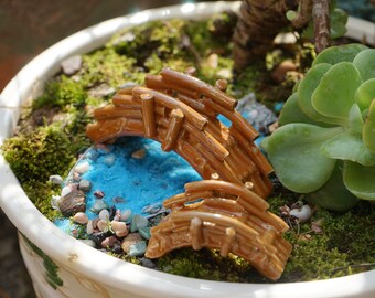 Fairy Garden Miniature Small Ceramic Bridge  , Miniature Gardening, Terrarium Accessories