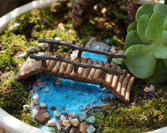 Fairy Garden Miniature Small Imitation Wood Bridge Miniature