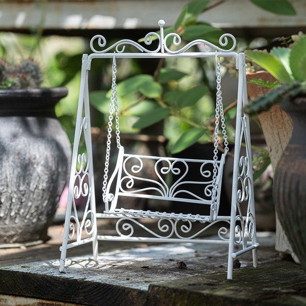 Fairy Garden Accessories Miniature A Swing for Two Garden Decor, Fairy Accessories & Supplies