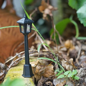Lampada da strada in miniatura per giardino delle fate, giardinaggio in miniatura, fornitura per terrari, decorazioni per giardini in miniatura