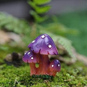 4CM Fairy Garden Accessories Small Funny Purple Mushrooms Miniature Gardening, Terrarium Supply,Miniature Garden Decor
