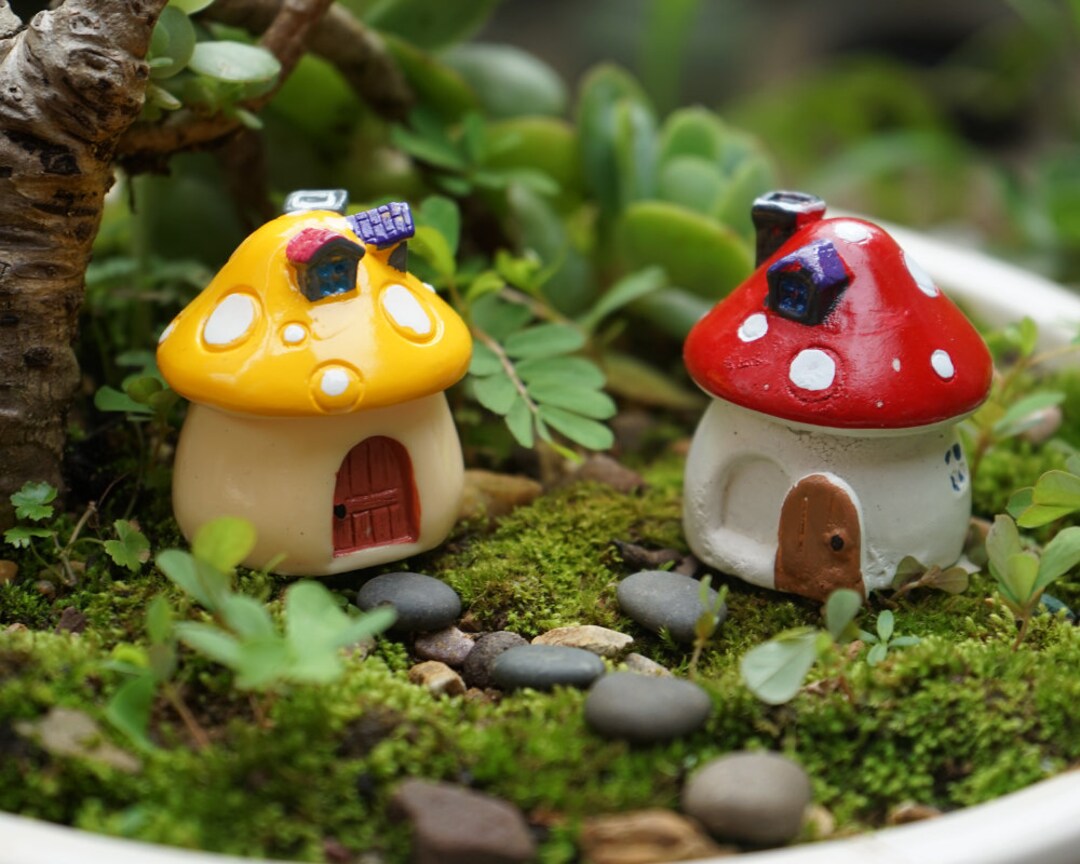 Fairy Garden Accessories Mushroom House With Door , Miniature Gardening ...