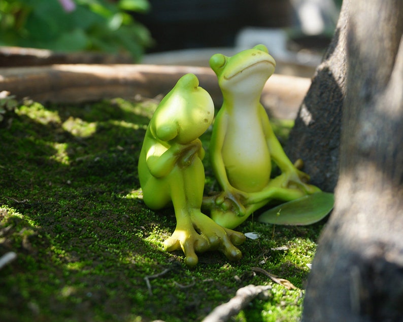 Miniature Frog Lovers Together, Fairy Garden Supplies & Accessories