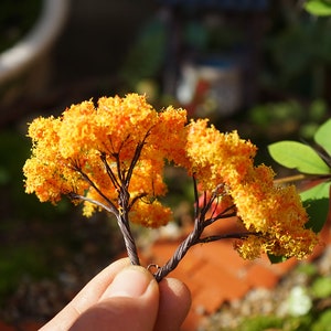 2pcs Miniature Tiny Yellow Maple Tree, Fairy Garden Supplies & Accessories