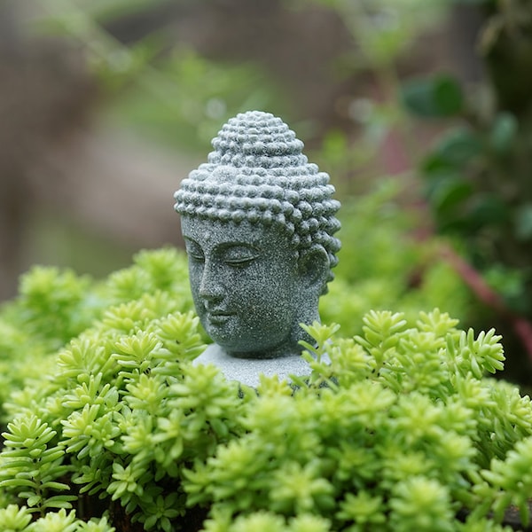 1pcs Miniature Small Buddha Head, Miniature Fairy Garden Accessories, Terrarium Supply , Miniature Gardening Figurines