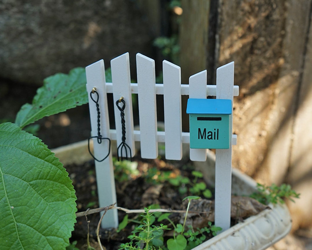 Fairy Garden Accessories Guidepost With Mailbox Miniature Etsy