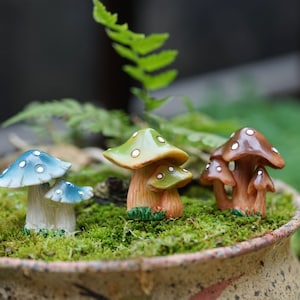 Accessoires de jardin féeriques, 4 cm, petits champignons rigolos, jardinage miniature, fournitures pour terrarium, décoration de jardin miniature