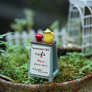 Fairy Small Coffee Billboard , Miniature Fairy Garden Accessories, Terrarium Supply , Miniature Gardening Figurines