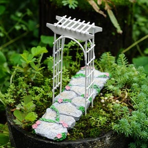 Fairy Garden Accessories Miniature Small White Arched Door Garden Decor, Fairy Accessories & Supplies