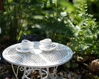2pcs Fairy Garden Accessories Mini Coffee Cup Saucer Dollhouse and Fairy Food , Fairy Accessories & Supplies Miniature Gardening