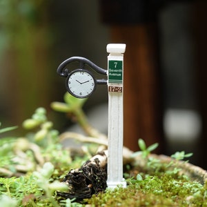 Fairy Garden Accessories Small The White Clock , Miniature Gardening, Terrarium Supply