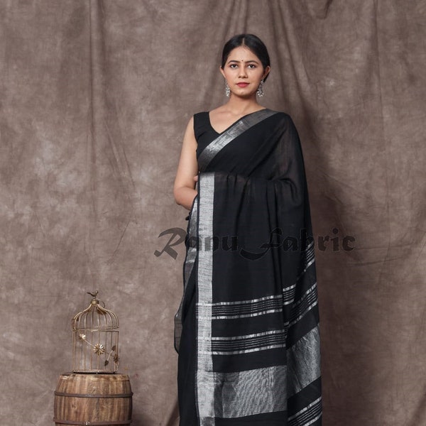 Linen Saree Etsy