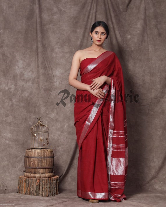 Nilambari Maroon | Elegant cotton dress, Cotton long dress, Frock for women